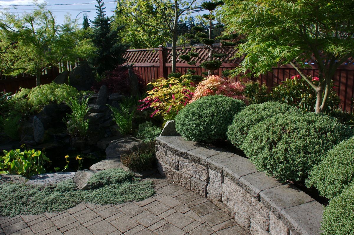 garden landscape design paver patio block retaining wall formal garden